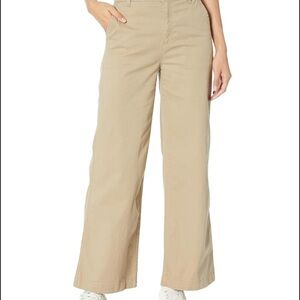 GAP STRETCH ORIGINAL WOMENS SIZE 10 WIDE FLARE BEIGE KHAKI LOW WAIST CHINO PANTS